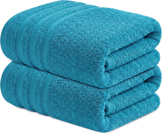 Infinitee Xclusives 100% Ring-Spun Cotton Bath Towels for Bathroom - Pack 2