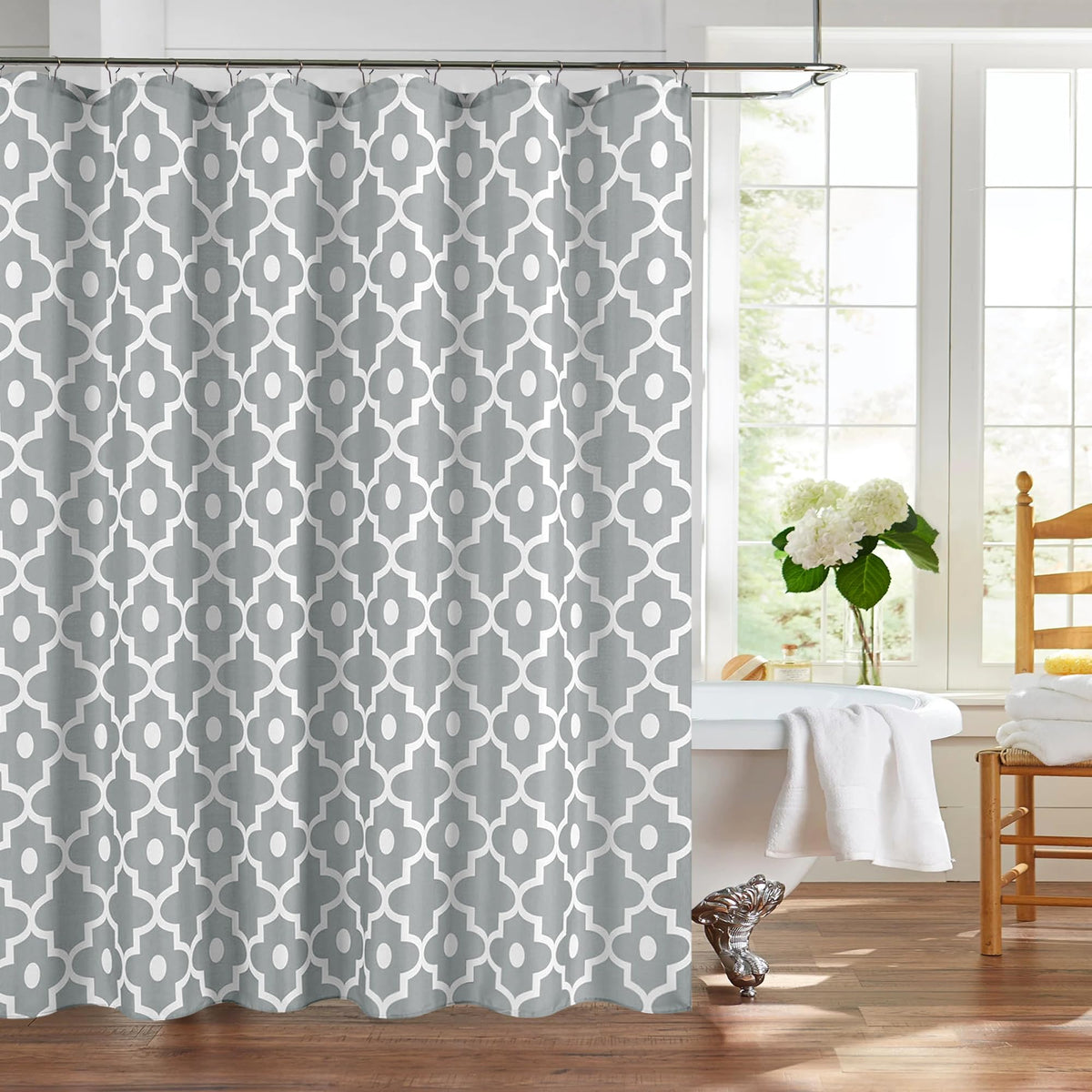 Fabric Modern Shower Curtain-Black and White Shower Curtains for Bathroom