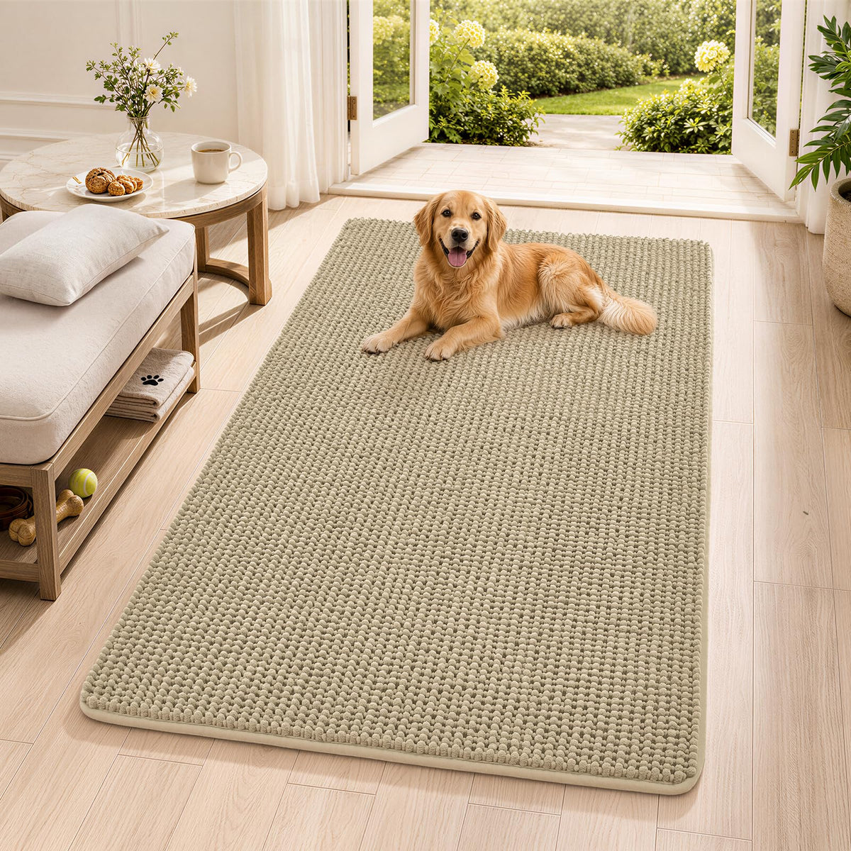 Ophanie Grey Bathroom Rugs 30x20, Soft Chenille Bath Mat, Non Slip Absorbent Quick Dry Light Gray Mats, Machine Washable Thick Small Area Rug Sets,Grip Bathmat for Shower,Toilet,Sink and Indoor Floor