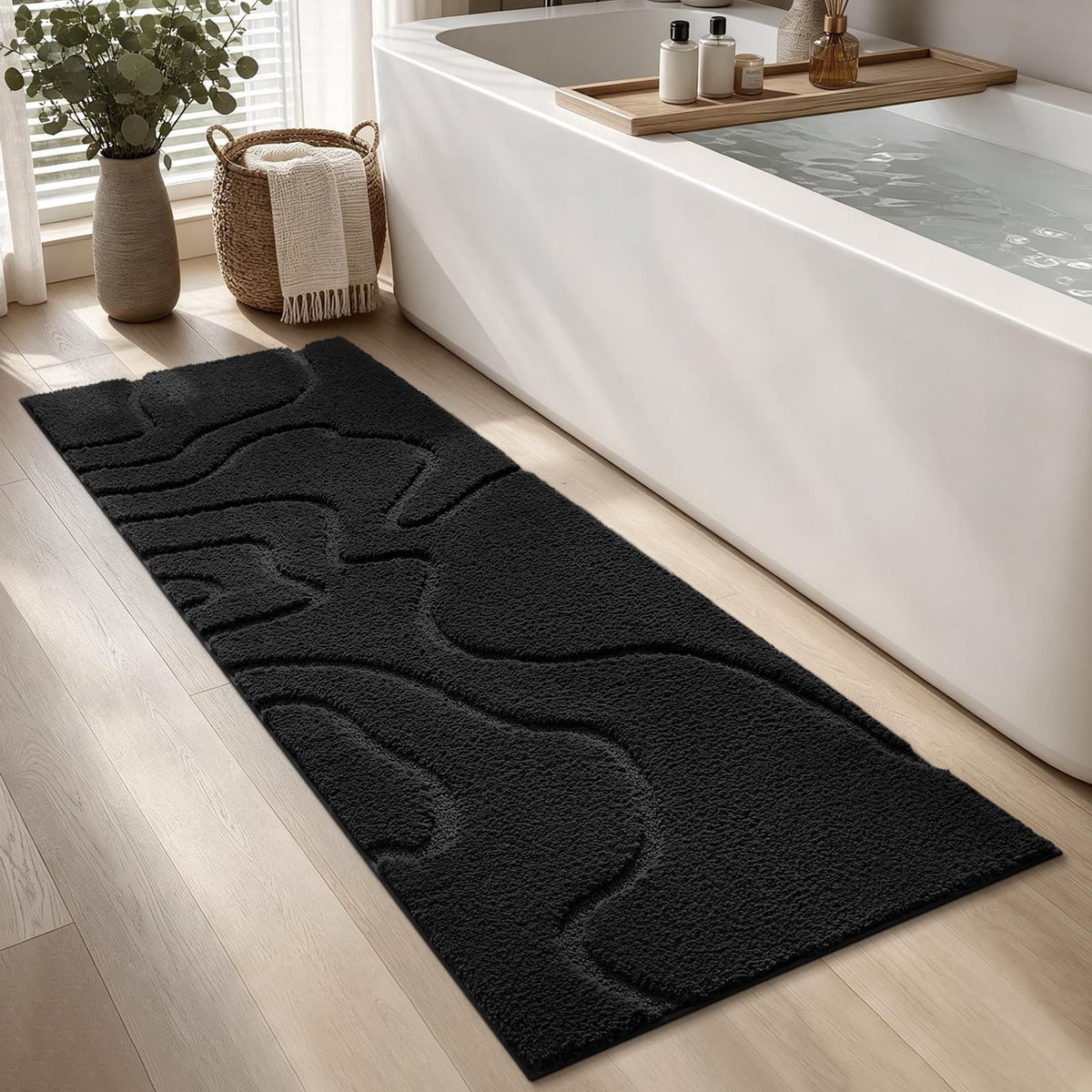 YIHOUSE Soft Bathroom Rugs 24" x 36", Non-Slip Absorbent Bath Mat, Beige