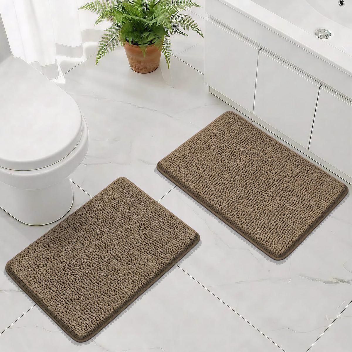 Bcoimo Small Bath Rug Mat,24x17 Extra Soft Chenille Lavender Bathroom Mats