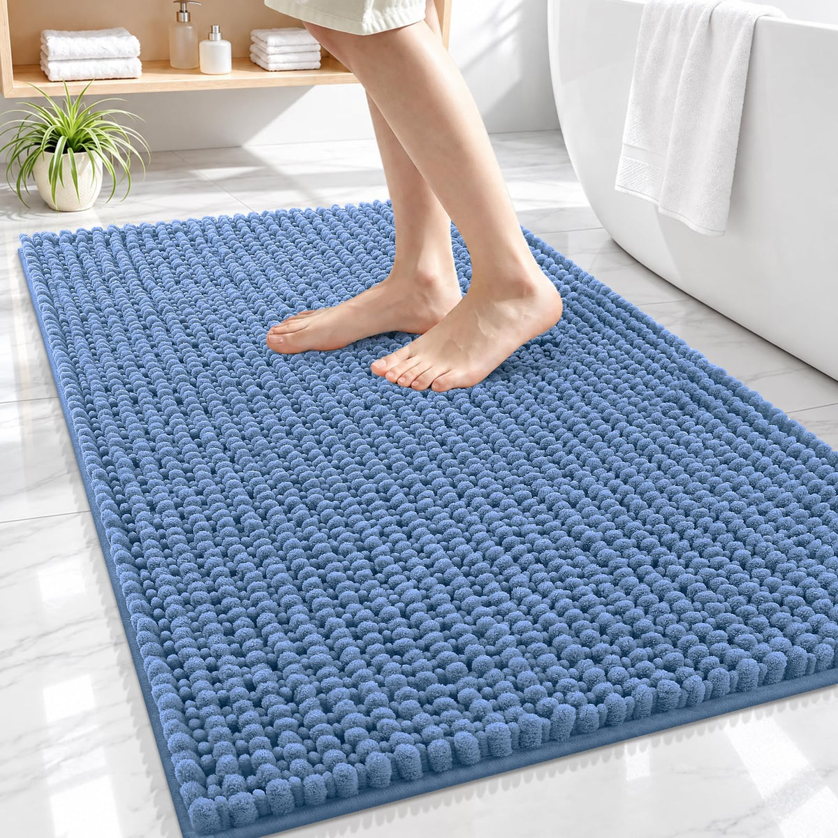 Smiry Thick Bathroom Rugs 30x20, Extra Soft Absorbent Chenille Bath Mat