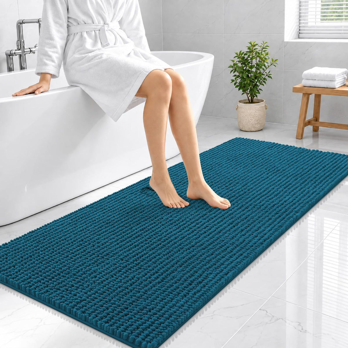 Smiry Thick Bathroom Rugs 30x20, Extra Soft Absorbent Chenille Bath Mat