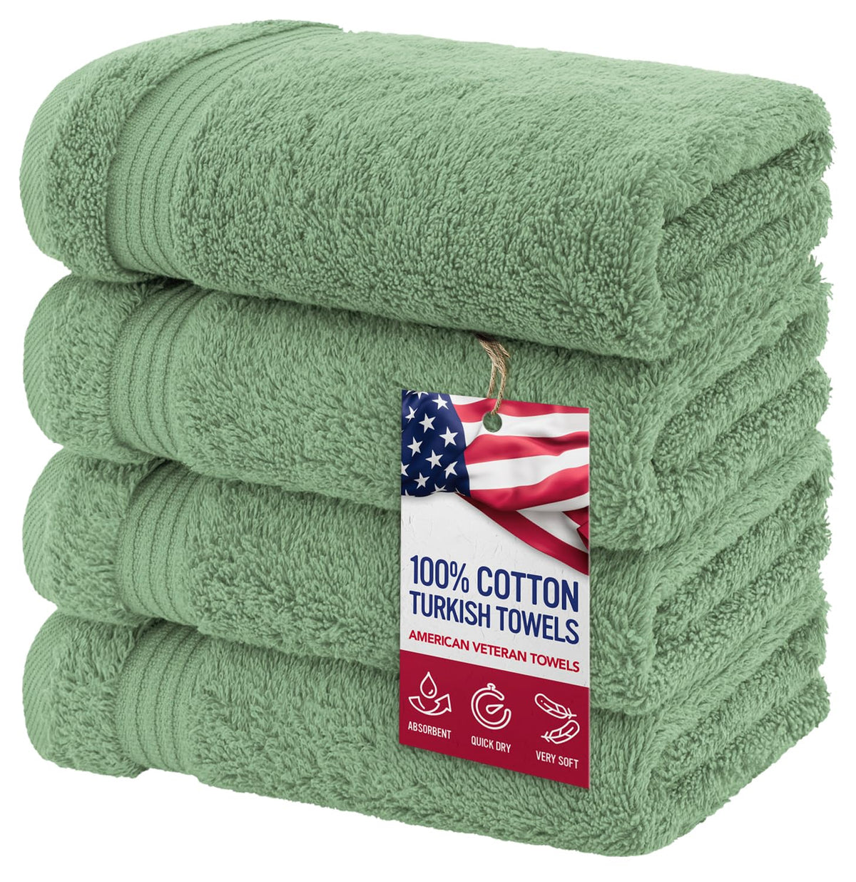 American Veteran Towel, Hand Towels for Bathroom Set of 4, 100% Cotton Turkish Hand Towel Sets, Soft Hand Face Towels, Navy Blue Hand Towels