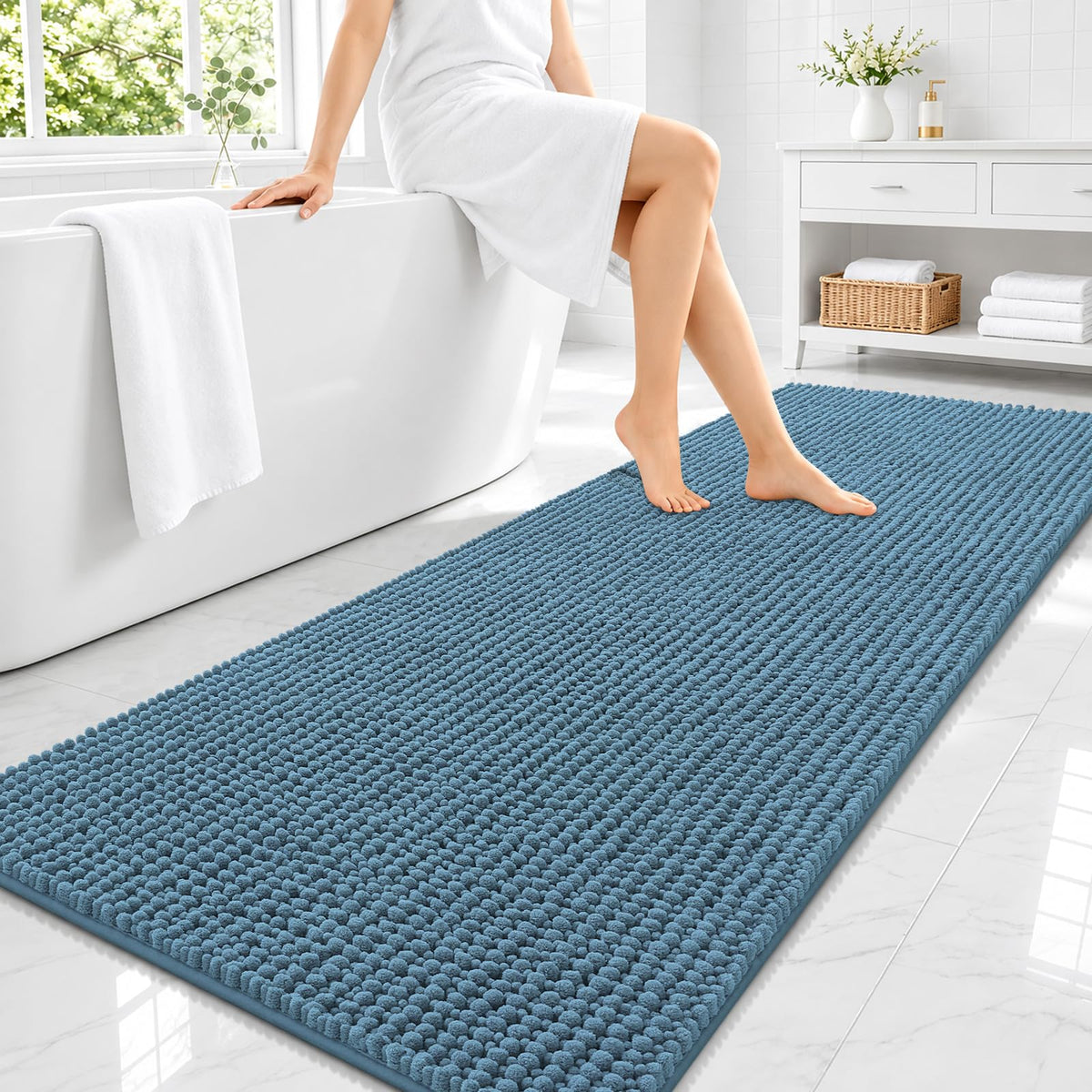 Smiry Thick Bathroom Rugs 30x20, Extra Soft Absorbent Chenille Bath Mat