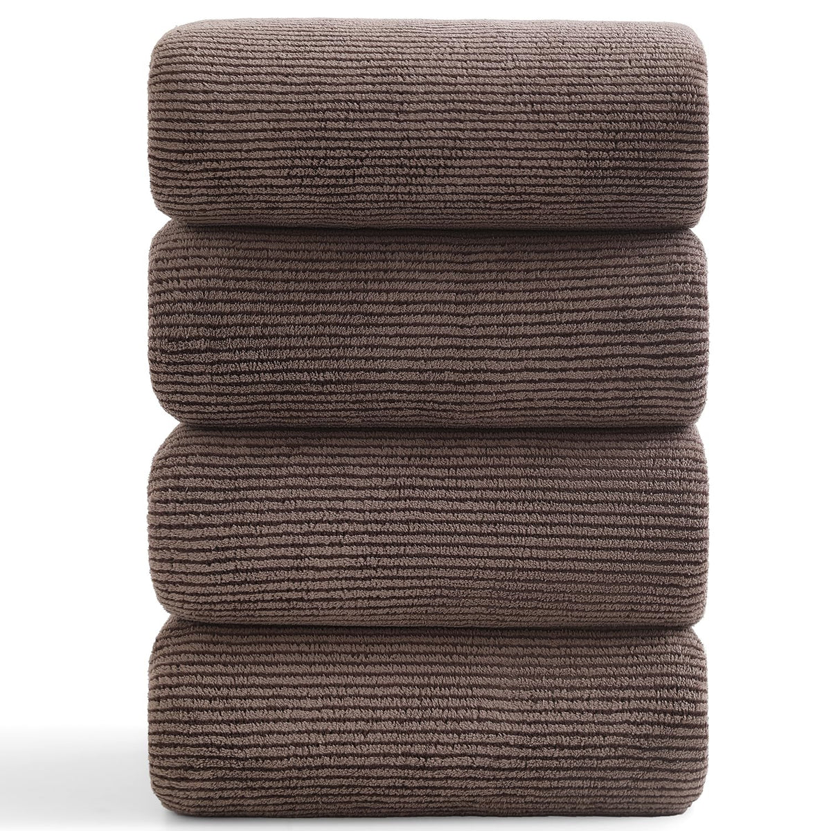 8-Piece Premium Towel Set for Bathroom|2 Oversized Large Bath Sheet,2 Hand Towels,4 Washcloths|Soft Cozy Highly Absorbent Fast Dry Microfiber Shower Towel Set for Hotel Bathroom Essentials,Dark Brown