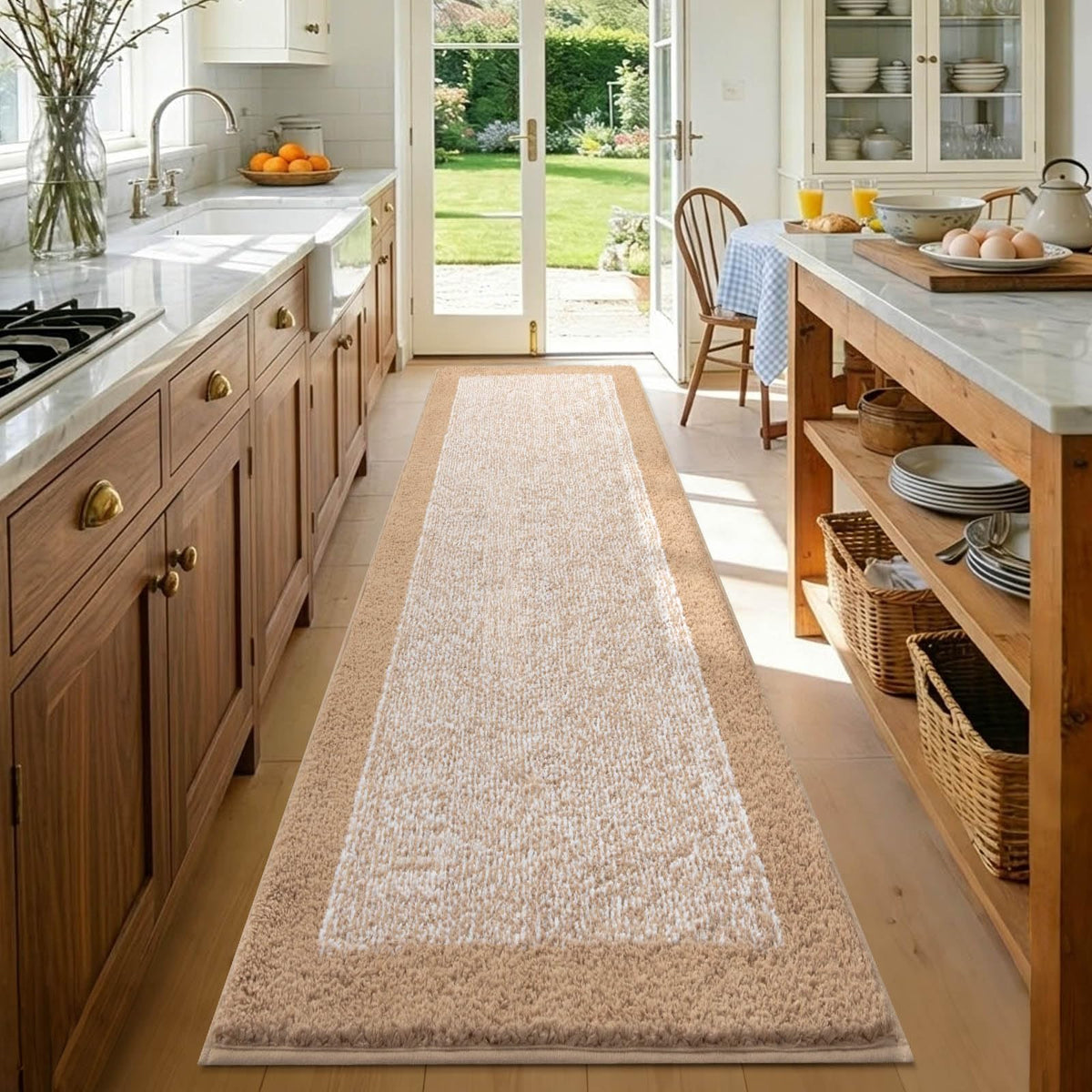 48x24 Long Bathroom Rugs Non Slip Washable, Soft Absorbent Bath Mat Blue