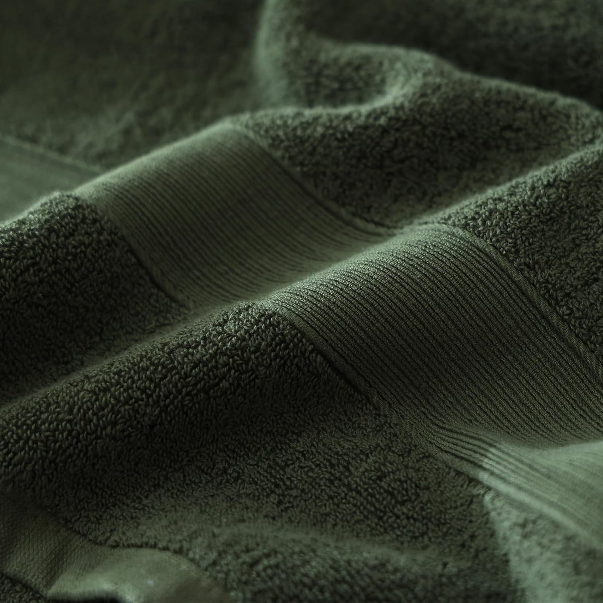 27x55 Bath Towels Set 100 Percent Cotton 650GSM Luxury Super Soft Absorbent Bathroom Towels (Olive Green, Pack of 6)