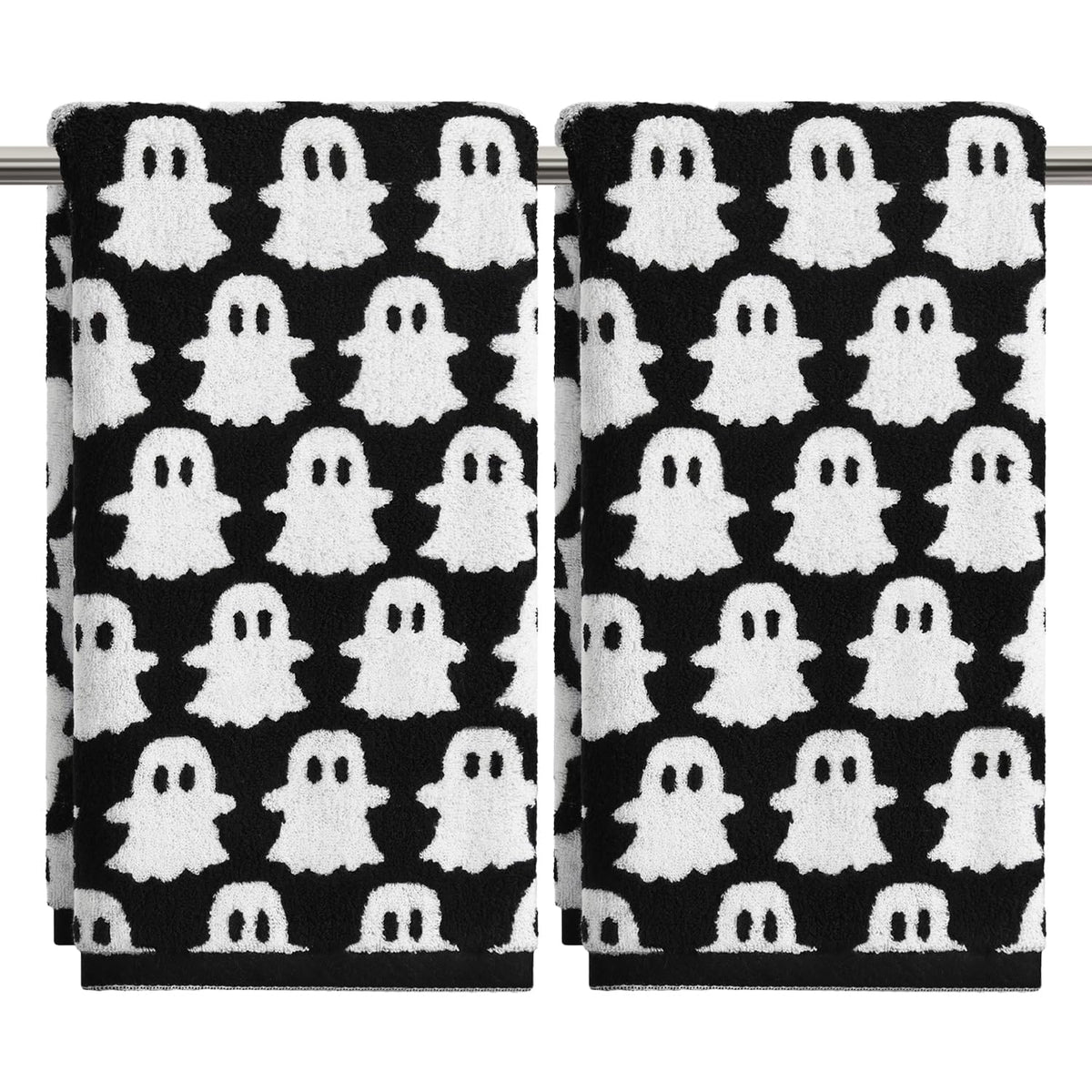 Artoid Mode 2 Pcs Pink Ghost Halloween Hand Towels for Bathroom