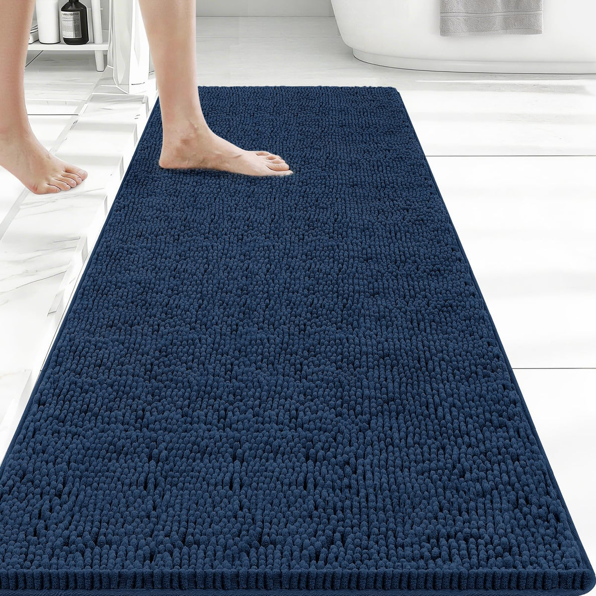 Bcoimo Small Bath Rug Mat,24x17 Extra Soft Chenille Lavender Bathroom Mats