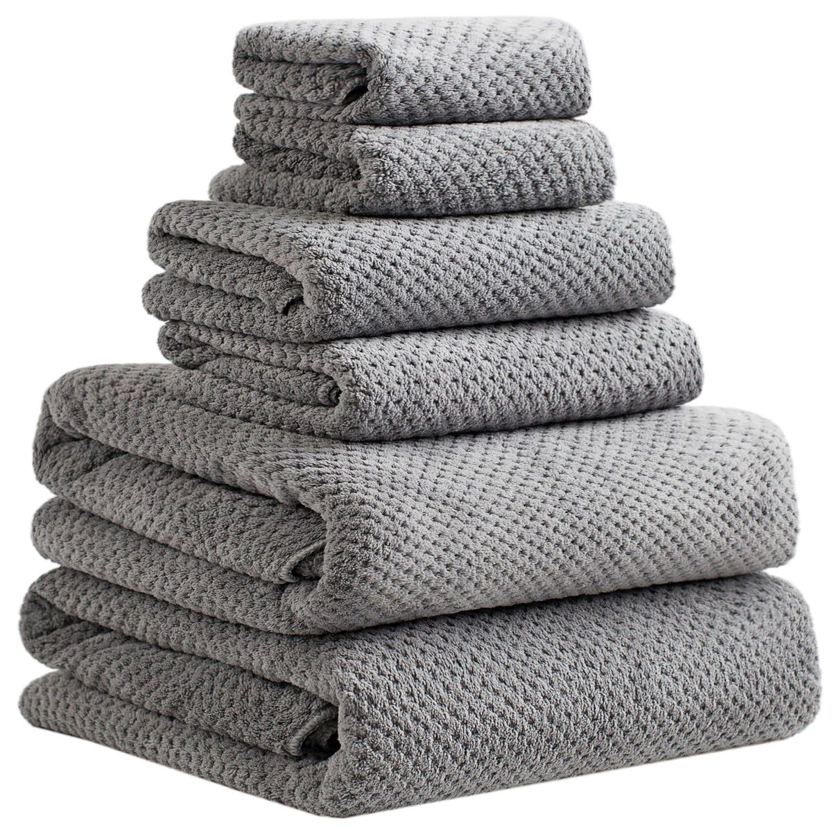 Extra Large Bath Towels Set for Bathroom 30x60 Inches Super Soft Light Weight Quick Dry Microfiber Shower Towels (Beige, 6 Piece)