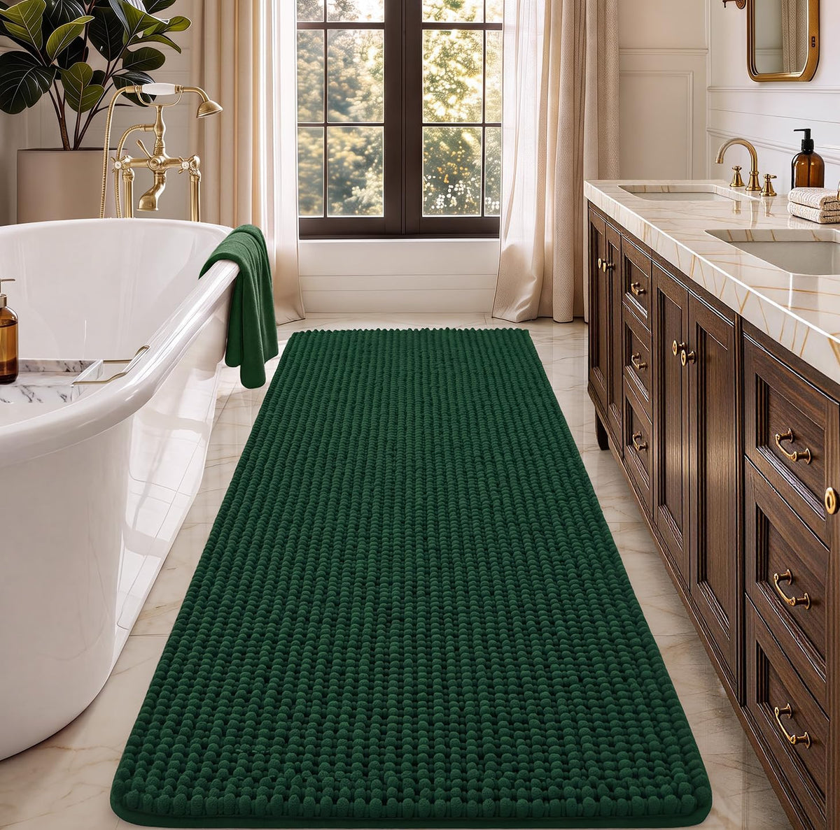 Ophanie Grey Bathroom Rugs 30x20, Soft Chenille Bath Mat, Non Slip Absorbent Quick Dry Light Gray Mats, Machine Washable Thick Small Area Rug Sets,Grip Bathmat for Shower,Toilet,Sink and Indoor Floor