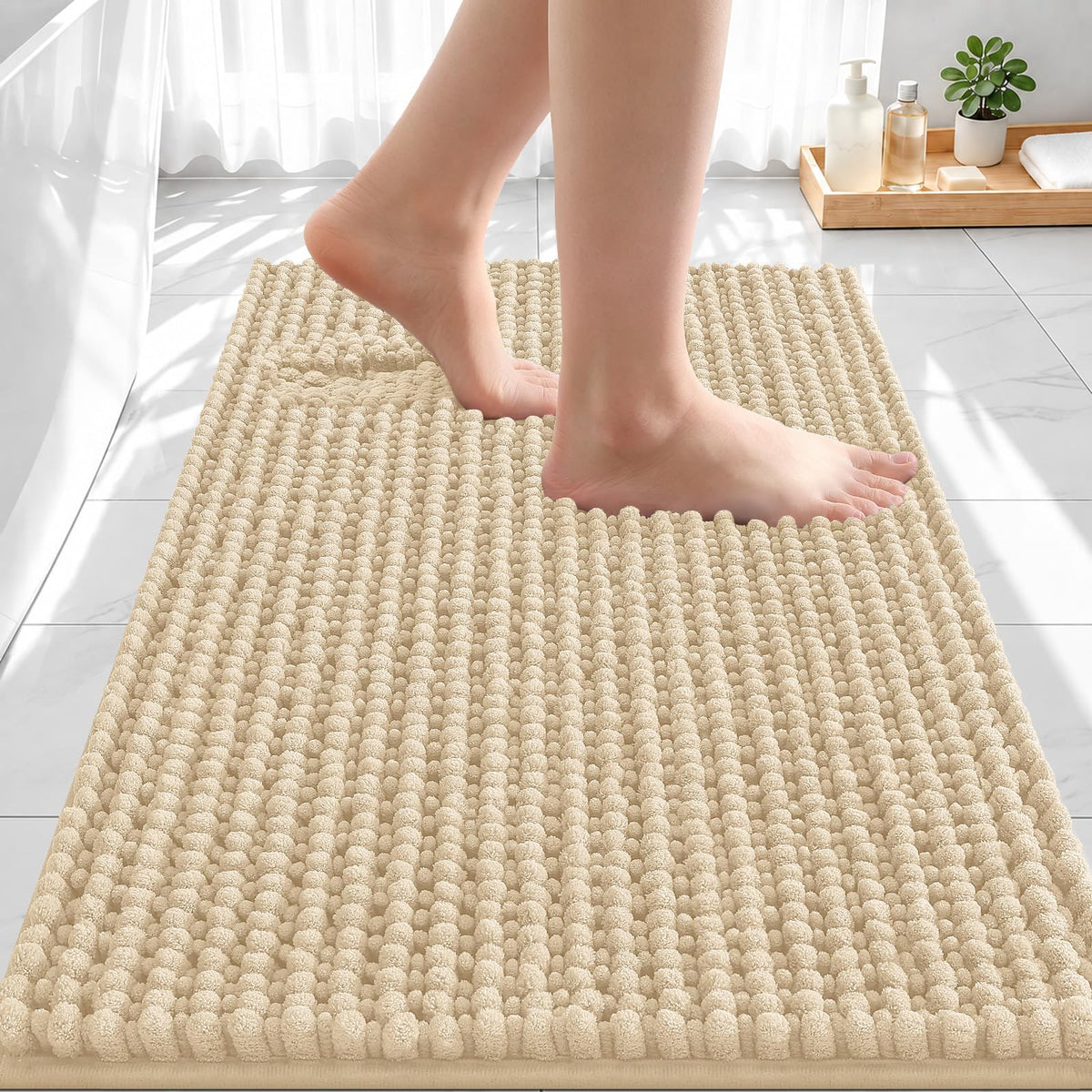 Smiry Thick Bathroom Rugs 30x20, Extra Soft Absorbent Chenille Bath Mat