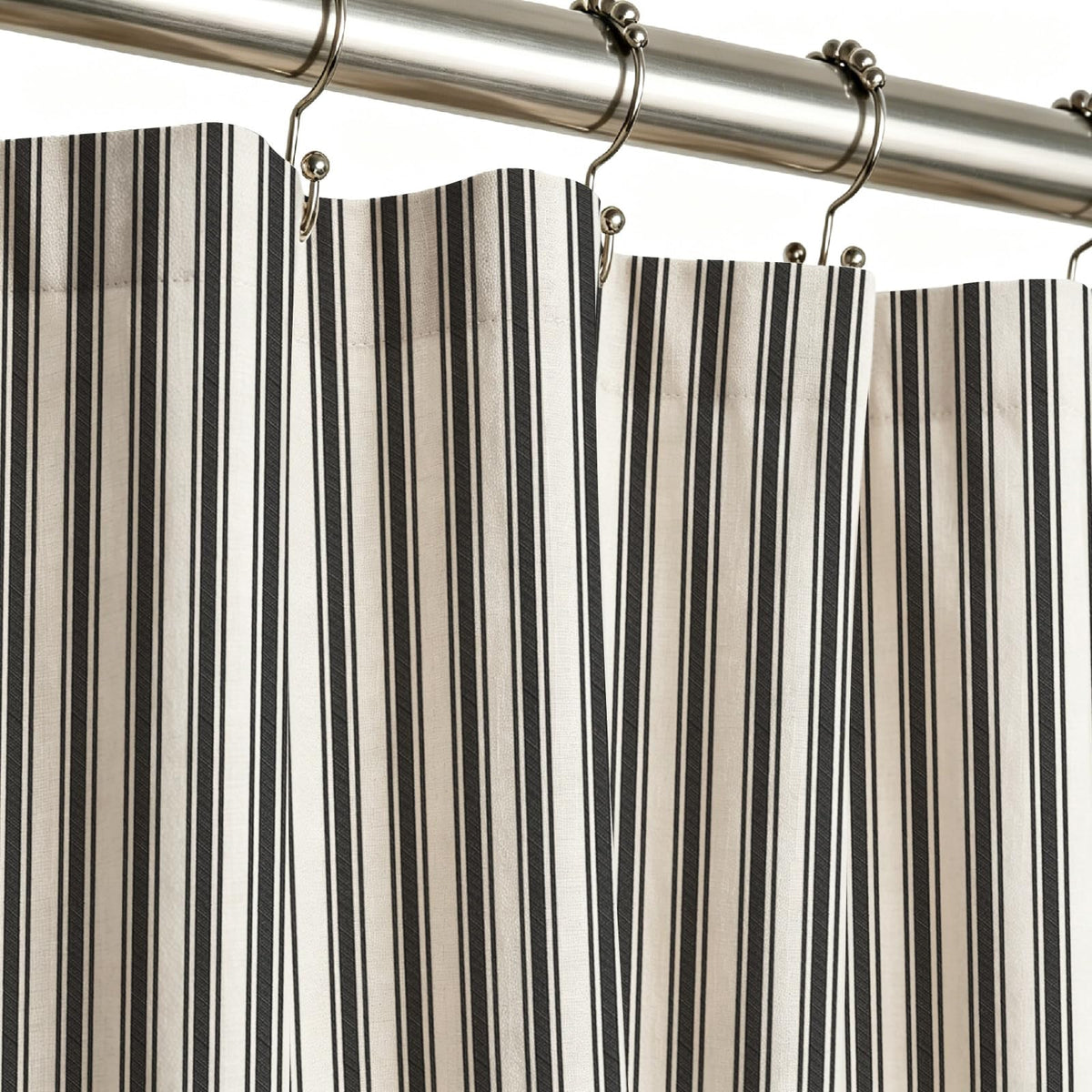 WOUVMA Brown Striped Shower Curtain Neutral