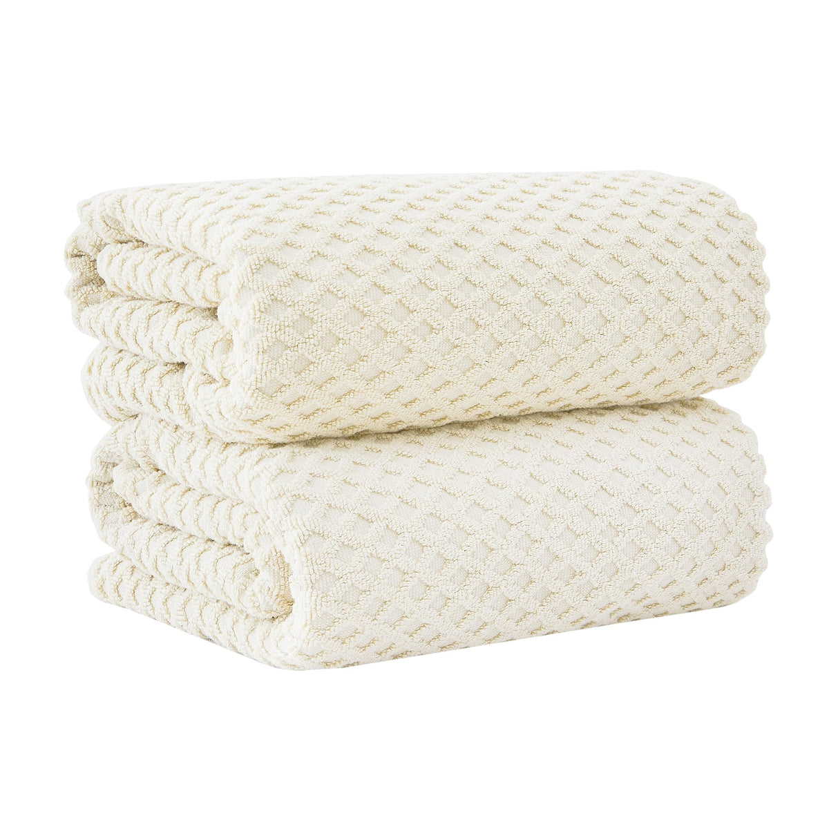 Great Bay Home Bath Towels - 100% Cotton 6 Piece Towel Set - Diamond Waffle Weave - Absorbent, Durable, Quick-Dry Towels for Bathroom (Marigold)