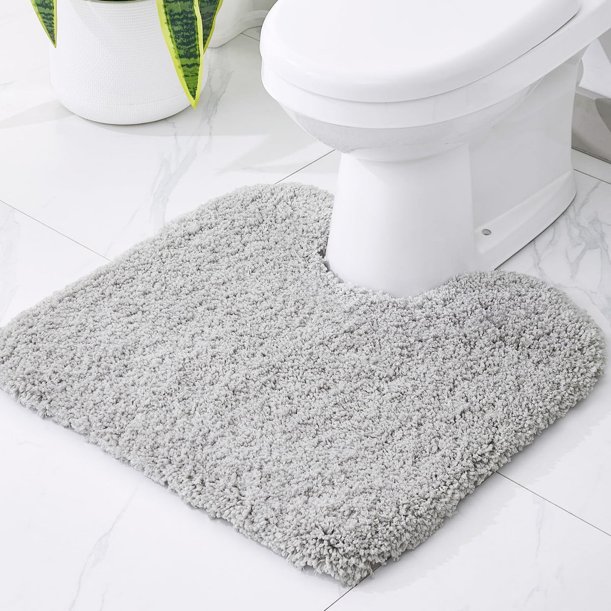 Disolla Gray Bathroom Rugs 17x24, Microfiber Non-Slip Plush Small Bath Mat