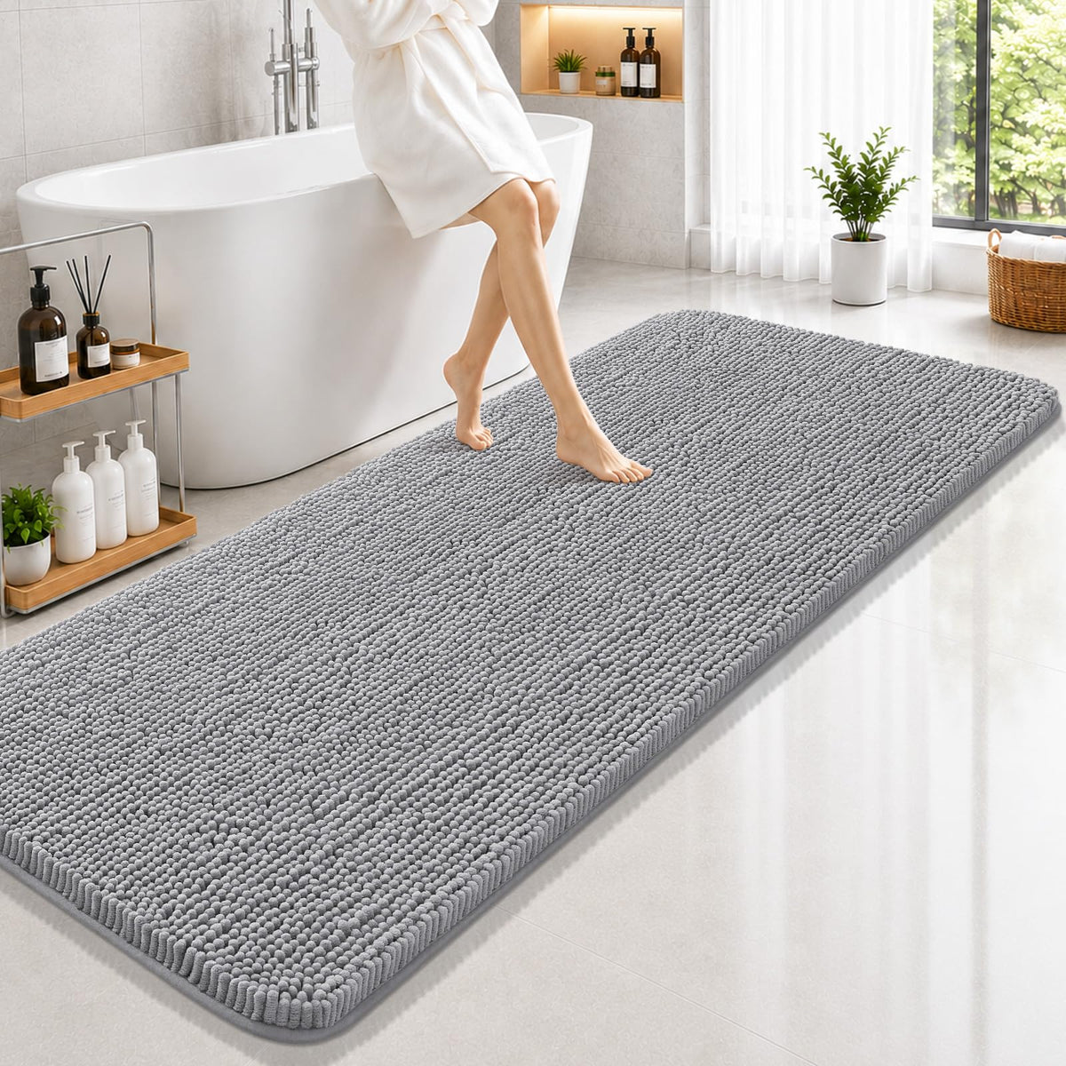 Arotive Bathroom Rugs 24x16, Soft Absorbent Shaggy Chenille Bath Rugs