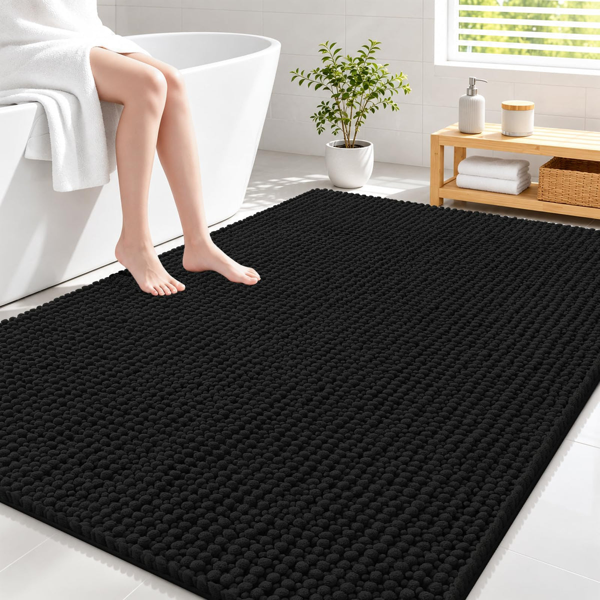 Smiry Thick Bathroom Rugs 30x20, Extra Soft Absorbent Chenille Bath Mat