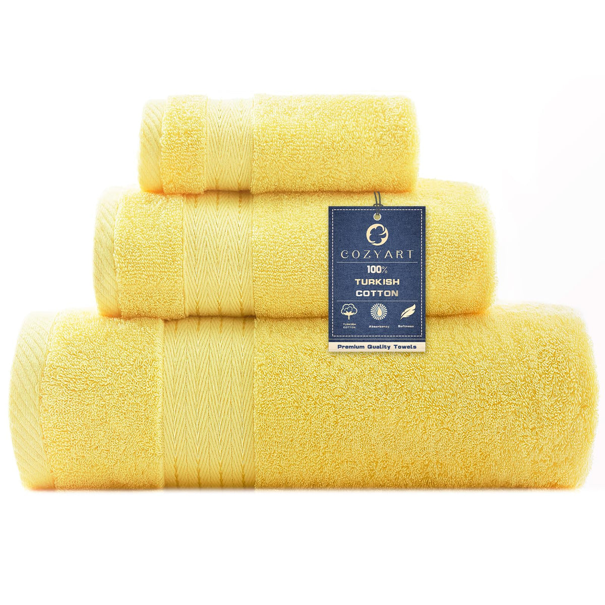 COZYART Luxury Bath Towel Set 6 Pcs, Burnt Orange 100% Turkish Cotton