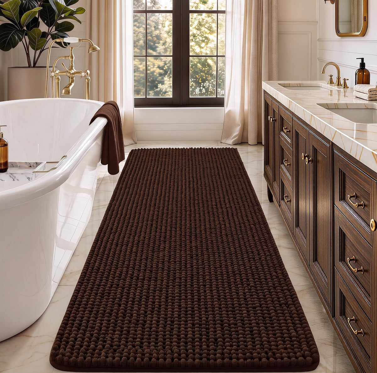 Ophanie Grey Bathroom Rugs 30x20, Soft Chenille Bath Mat, Non Slip Absorbent Quick Dry Light Gray Mats, Machine Washable Thick Small Area Rug Sets,Grip Bathmat for Shower,Toilet,Sink and Indoor Floor