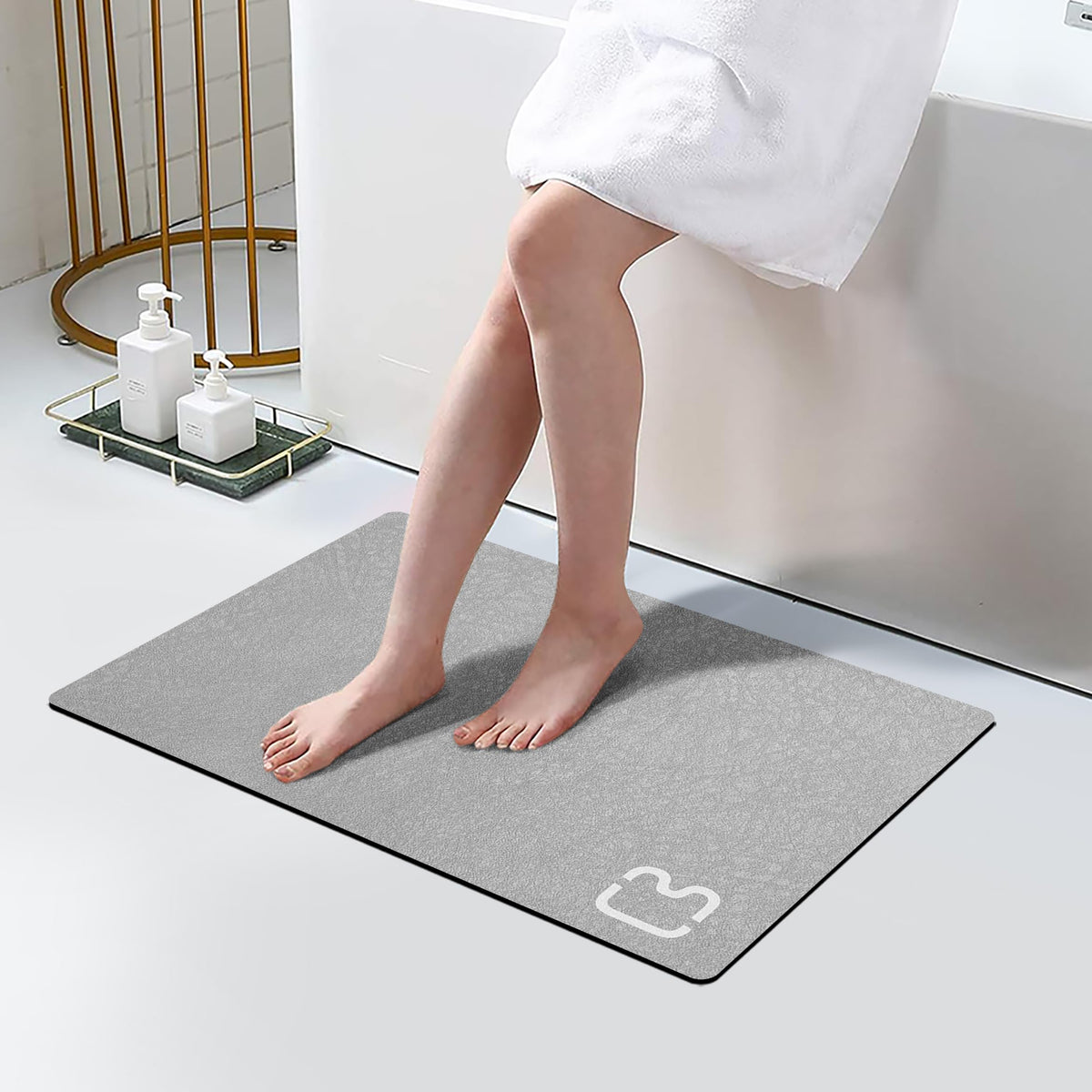 Dark Grey Long Bathroom Rugs Large Stone Bath Mats for Bathroom,15.7"x47.2"