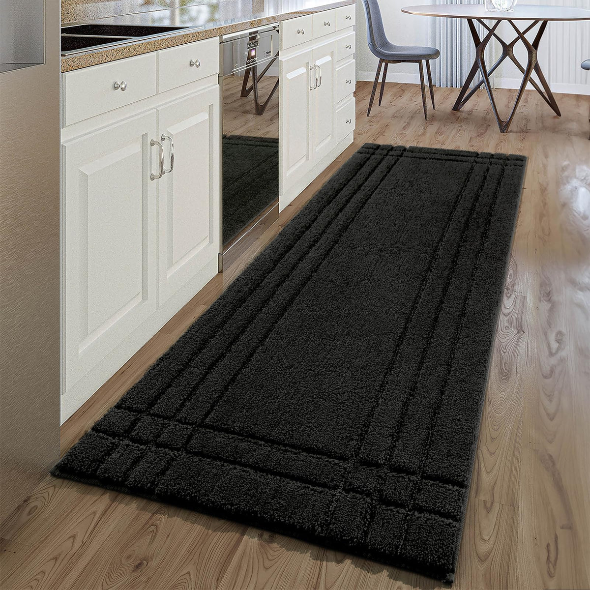 Gray Bathroom Rugs, Non-Slip Washable Bath Mat for Bathroom