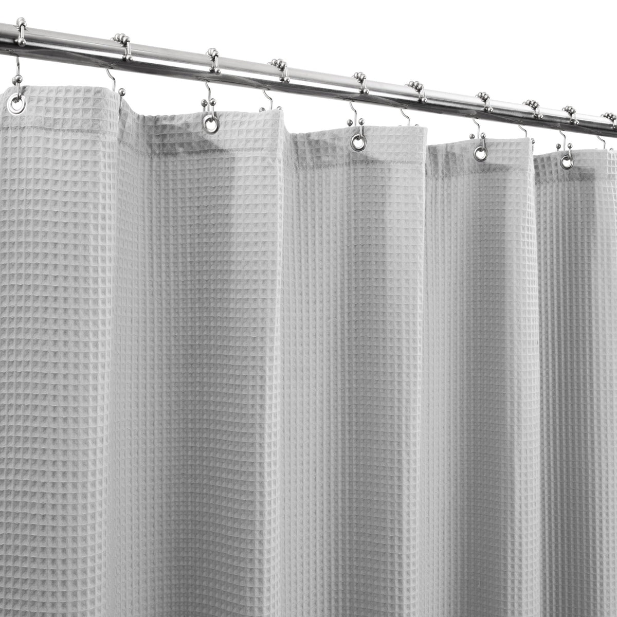 Barossa Design Waffle Weave Shower Curtain Fabric White, 72x72