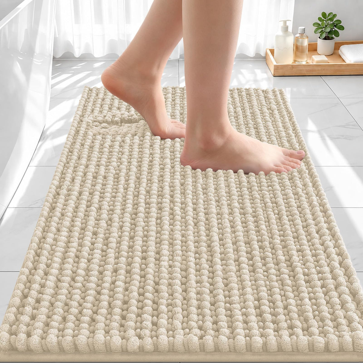 Smiry Thick Bathroom Rugs 30x20, Extra Soft Absorbent Chenille Bath Mat