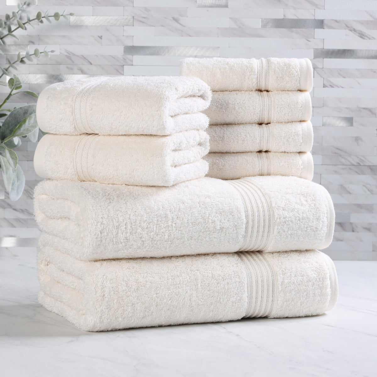 Superior Egyptian Cotton 6-Piece Towel Set, Bathroom Essentials, Towels For Bathroom, Apartment, Airbnb, Guest Bath, Face, Hand, Bath Towels, Washcloths, Absorbent, Fast Drying, Sage