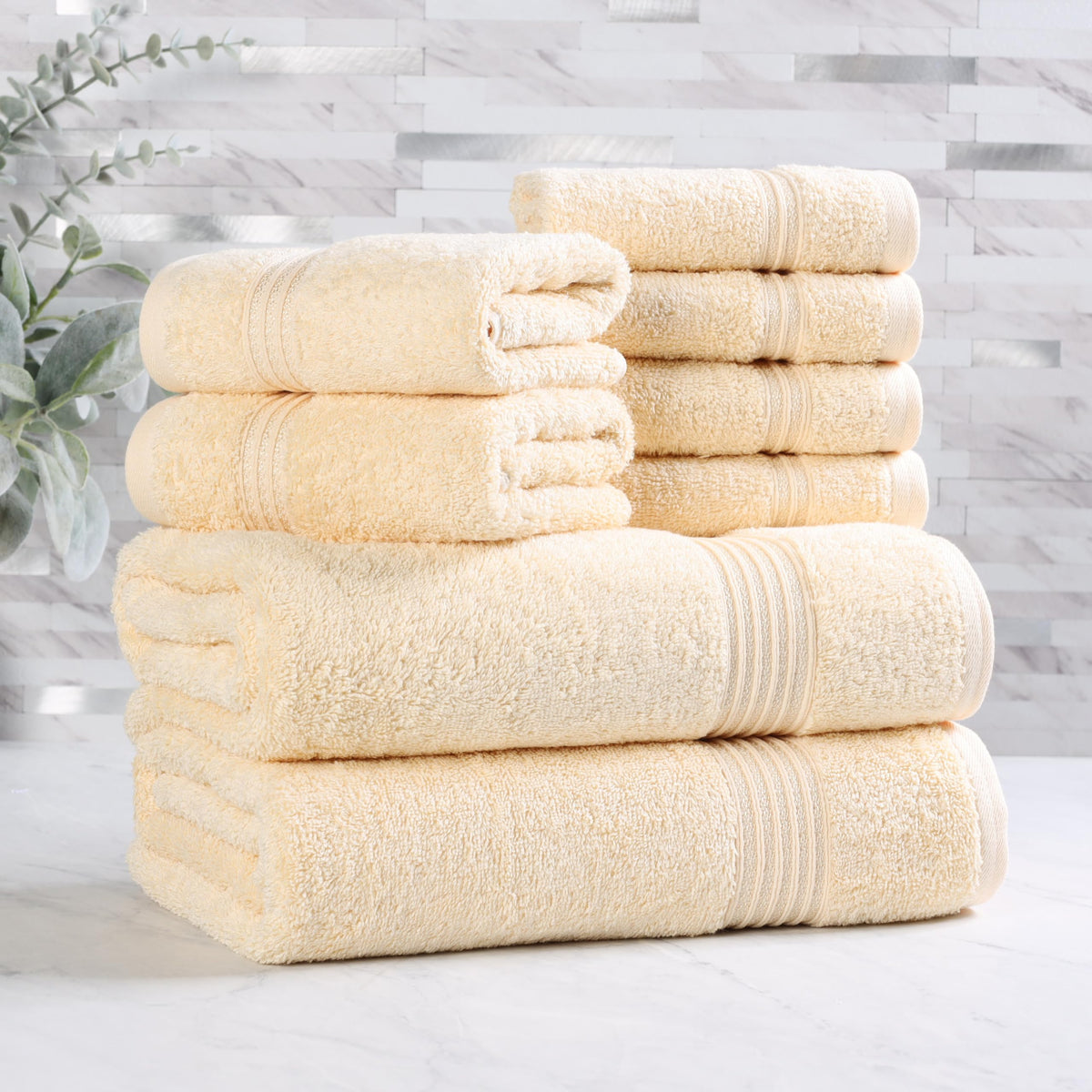 Superior Egyptian Cotton 6-Piece Towel Set, Bathroom Essentials, Towels For Bathroom, Apartment, Airbnb, Guest Bath, Face, Hand, Bath Towels, Washcloths, Absorbent, Fast Drying, Sage
