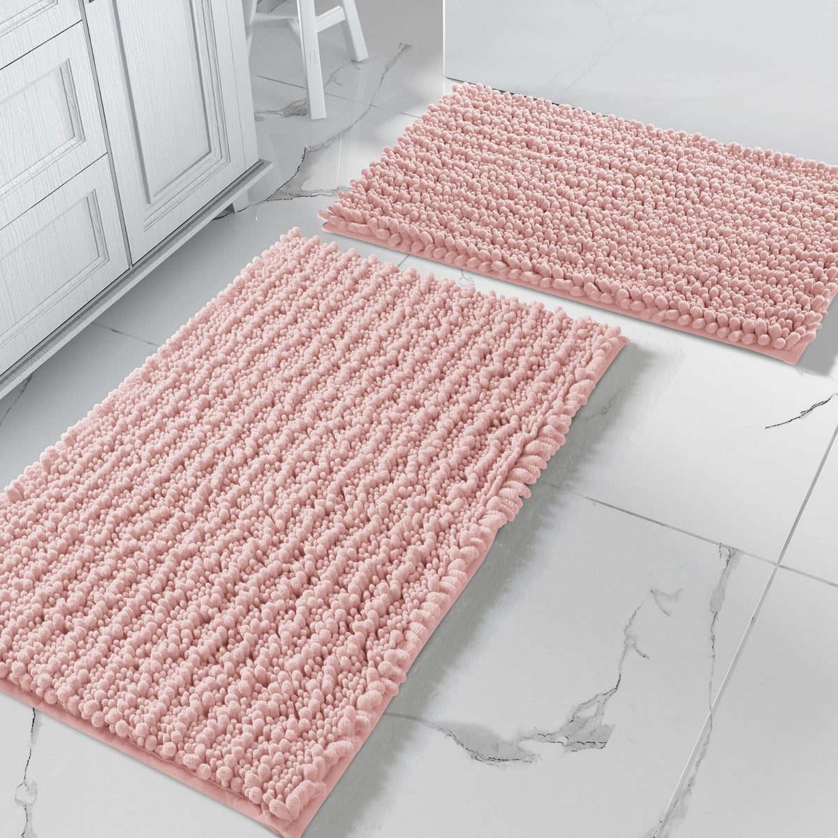 Yimobra Bathroom Rugs Sets 2 Piece, Super Absorbent Bath Mat Set,Pale Khaki