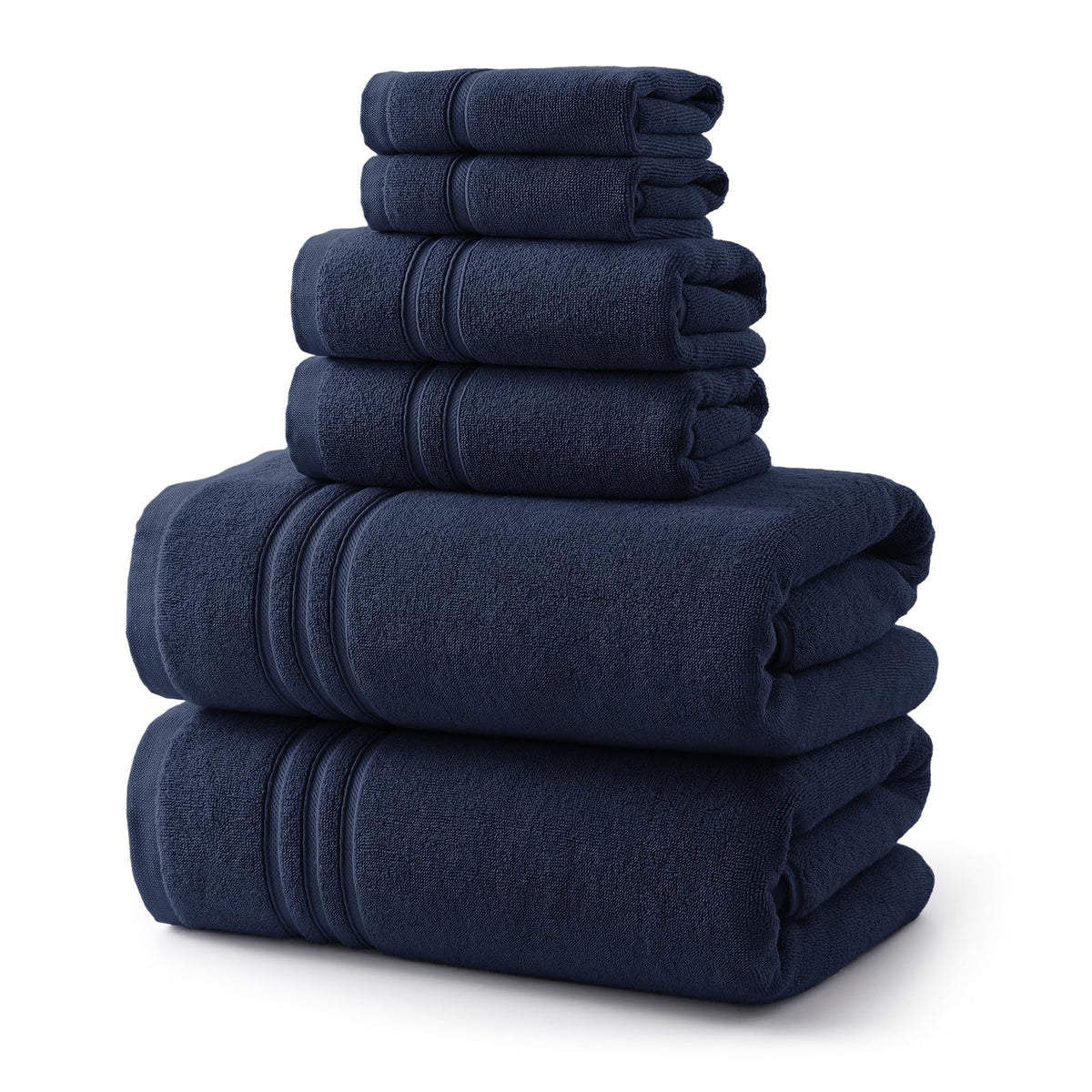 REDKISS Beige Towels Set 6 Piece Cotton Towel Sets with 2 Bath Towels, 2 Hand, 2 Washcloths, 650GSM Hotel Quality, Soft, Highly Absorbent Towels for Bathroom Gym, Ideal Everyday Use