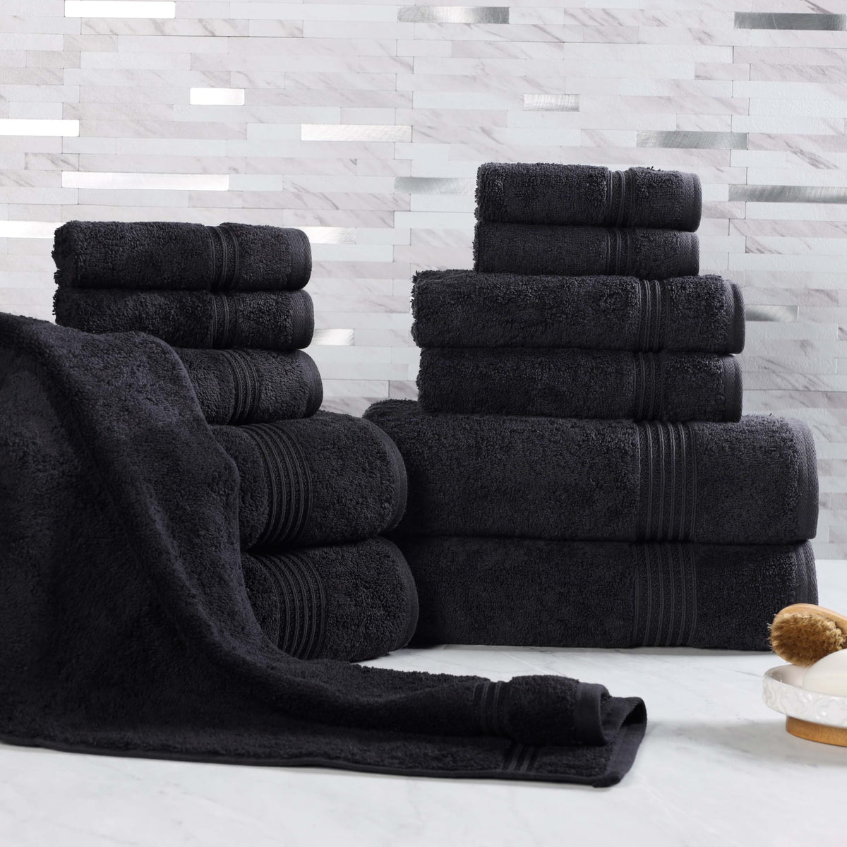 Superior Egyptian Cotton 6-Piece Towel Set, Bathroom Essentials, Towels For Bathroom, Apartment, Airbnb, Guest Bath, Face, Hand, Bath Towels, Washcloths, Absorbent, Fast Drying, Sage