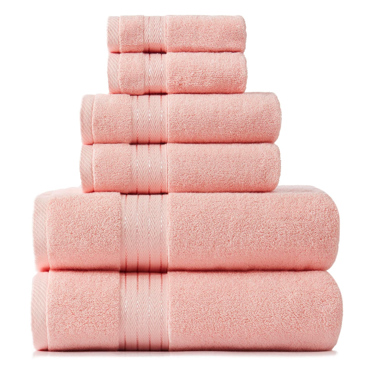 COZYART Luxury Bath Towel Set 6 Pcs, Burnt Orange 100% Turkish Cotton