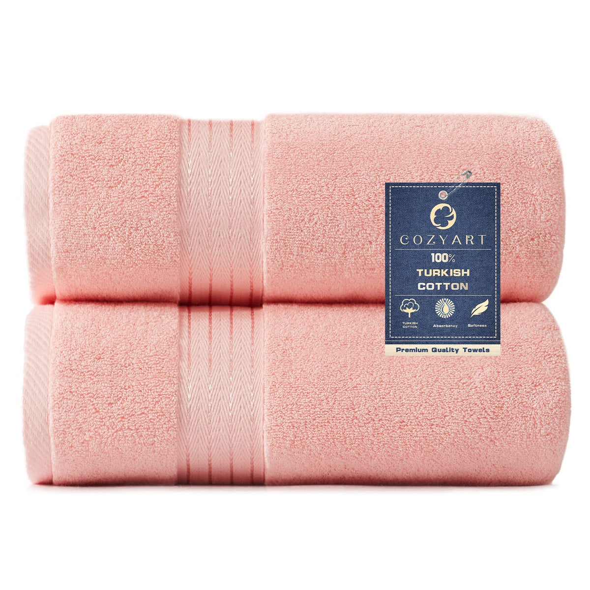 COZYART Luxury Bath Towel Set 6 Pcs, Burnt Orange 100% Turkish Cotton