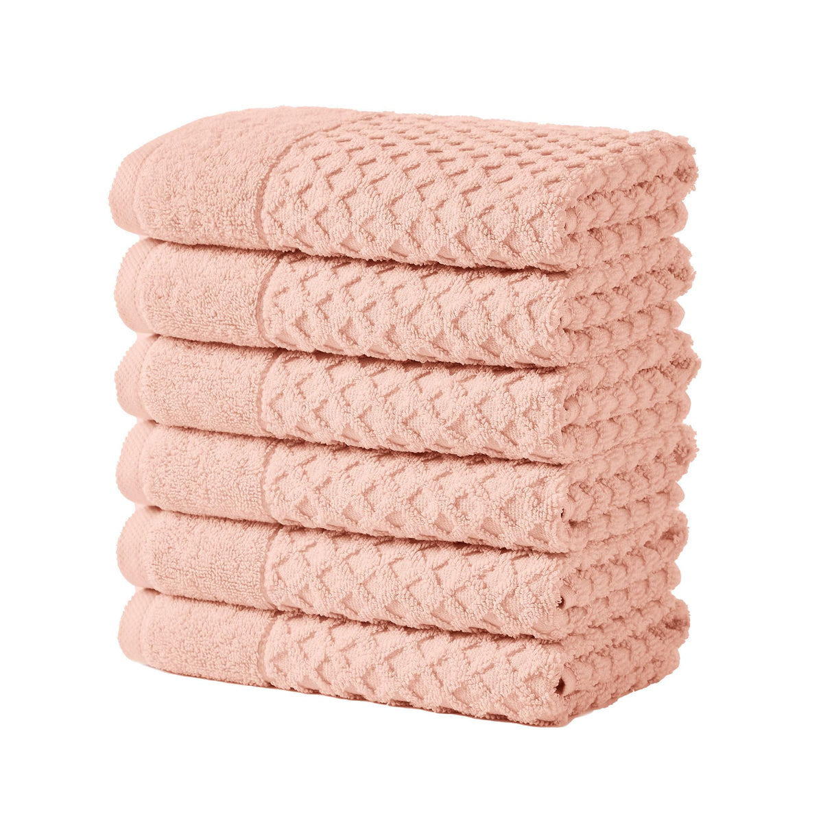 Great Bay Home Bath Towels - 100% Cotton 6 Piece Towel Set - Diamond Waffle Weave - Absorbent, Durable, Quick-Dry Towels for Bathroom (Marigold)