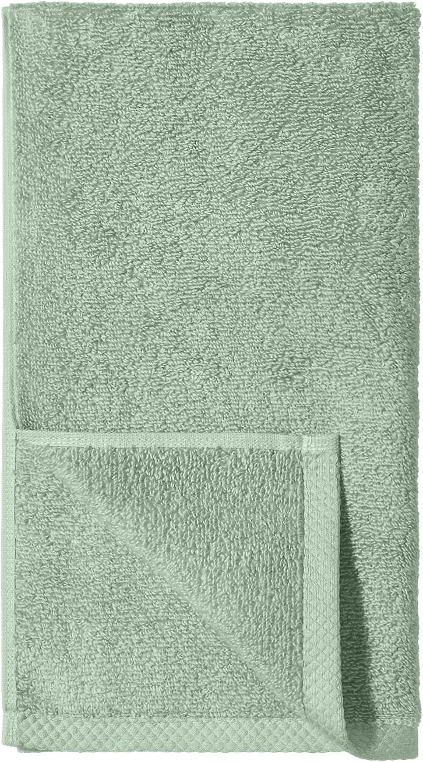 Amazon Basics Lightweight Quick-Dry Hand Towels, 100% Cotton, 28" x 16", Seafoam Green, 8-Pack