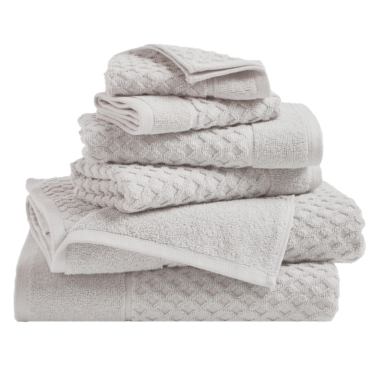 Great Bay Home Bath Towels - 100% Cotton 6 Piece Towel Set - Diamond Waffle Weave - Absorbent, Durable, Quick-Dry Towels for Bathroom (Marigold)