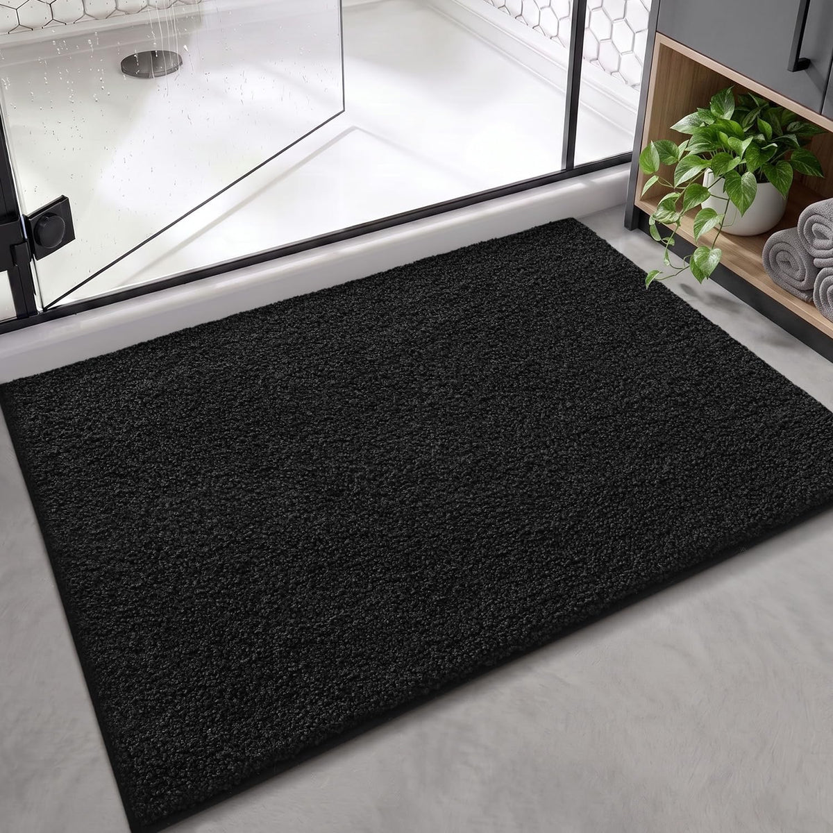 Color&Geometry 16"x24" Small Bath Mats for Bathroom Simple and Stylish,Gray