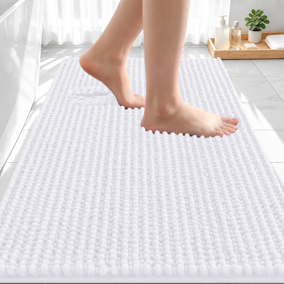 Smiry Thick Bathroom Rugs 30x20, Extra Soft Absorbent Chenille Bath Mat