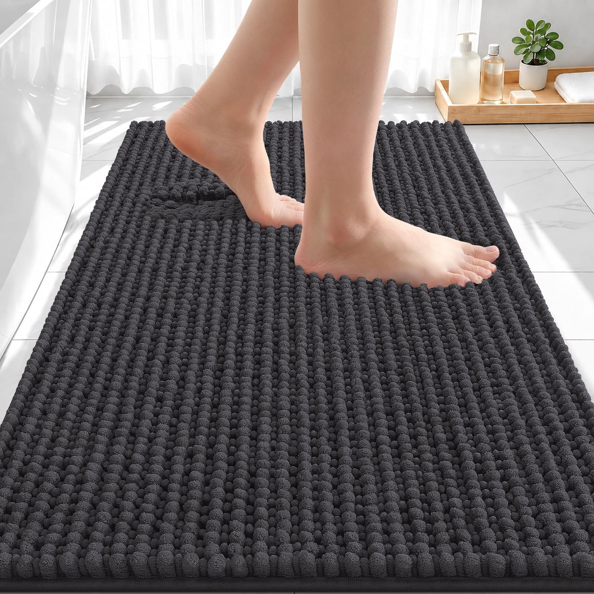 Smiry Thick Bathroom Rugs 30x20, Extra Soft Absorbent Chenille Bath Mat