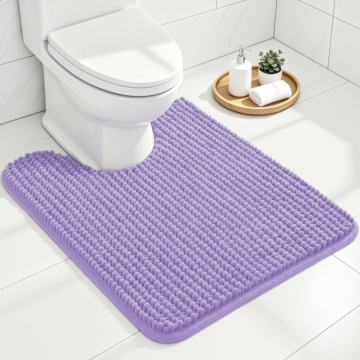 Ophanie Grey Bathroom Rugs 30x20, Soft Chenille Bath Mat, Non Slip Absorbent Quick Dry Light Gray Mats, Machine Washable Thick Small Area Rug Sets,Grip Bathmat for Shower,Toilet,Sink and Indoor Floor