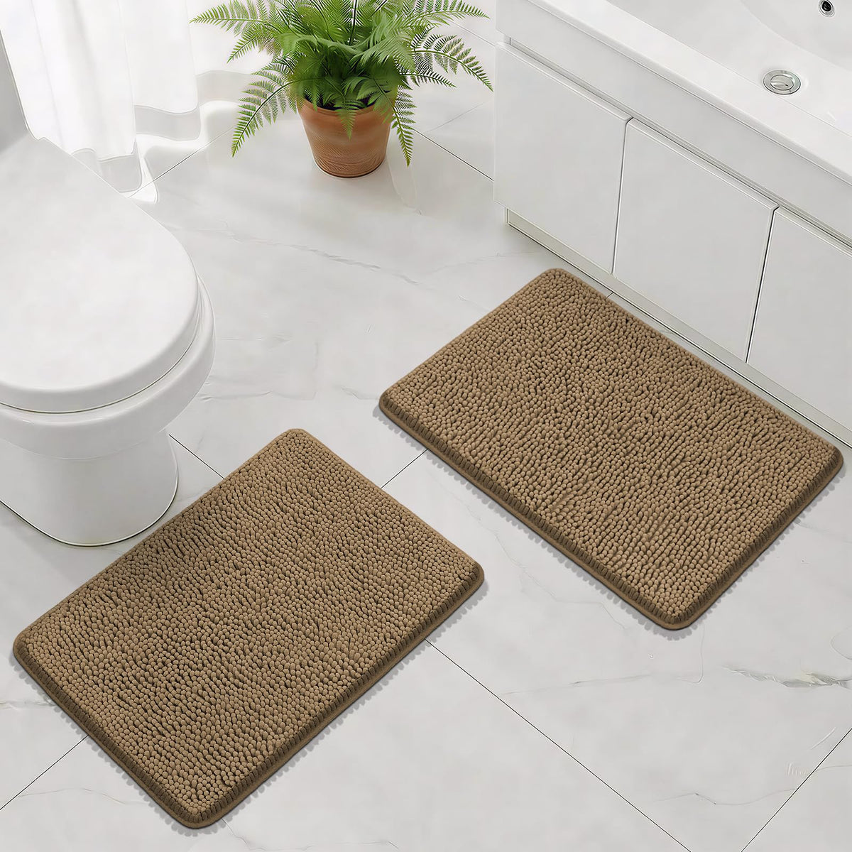 Bcoimo Small Bath Rug Mat,24x17 Extra Soft Chenille Lavender Bathroom Mats