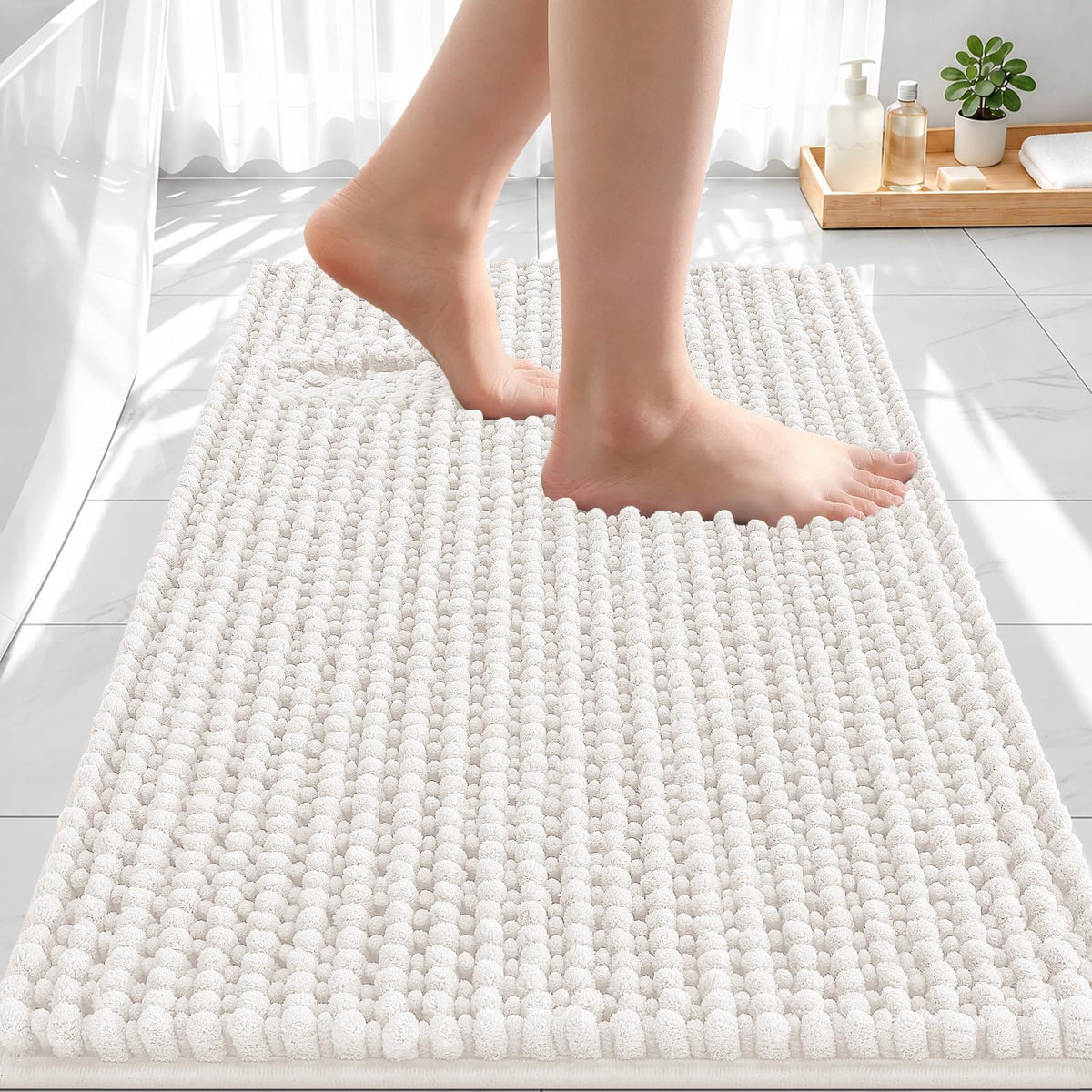 Smiry Thick Bathroom Rugs 30x20, Extra Soft Absorbent Chenille Bath Mat