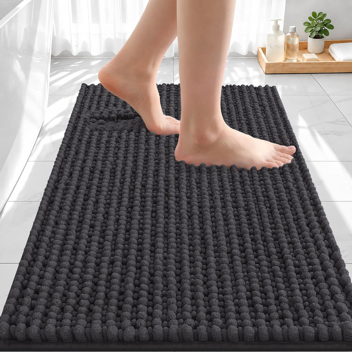 Smiry Thick Bathroom Rugs 30x20, Extra Soft Absorbent Chenille Bath Mat