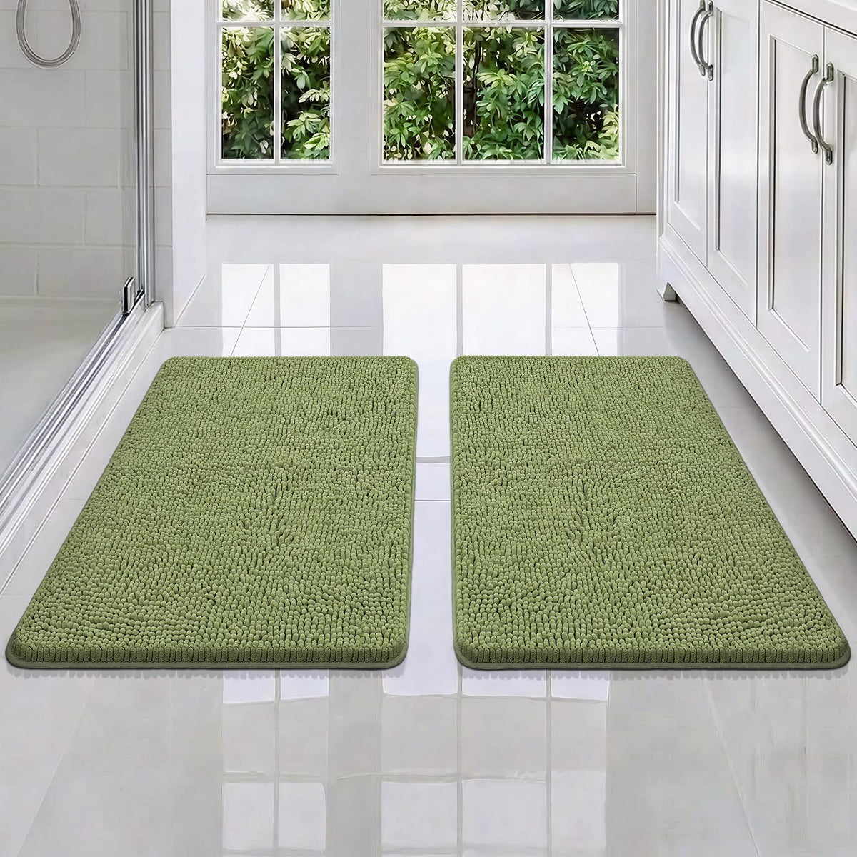 Bcoimo Small Bath Rug Mat,24x17 Extra Soft Chenille Lavender Bathroom Mats