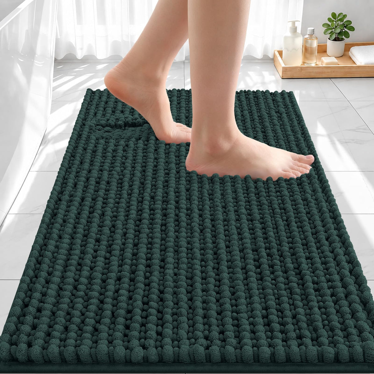Smiry Thick Bathroom Rugs 30x20, Extra Soft Absorbent Chenille Bath Mat