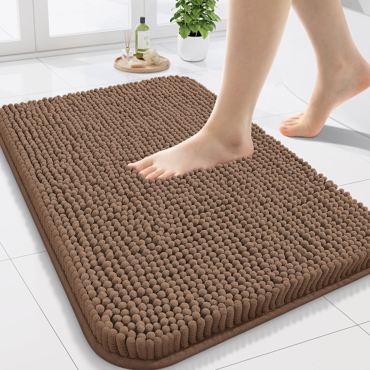 Arotive Bathroom Rugs 24x16, Soft Absorbent Shaggy Chenille Bath Rugs