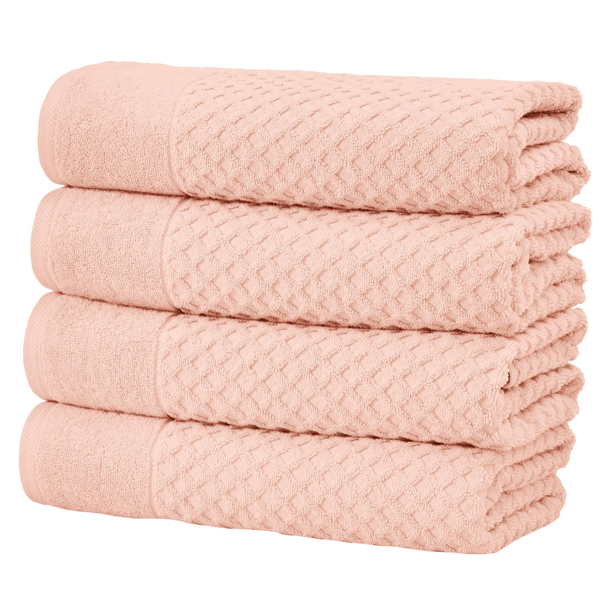Great Bay Home Bath Towels - 100% Cotton 6 Piece Towel Set - Diamond Waffle Weave - Absorbent, Durable, Quick-Dry Towels for Bathroom (Marigold)
