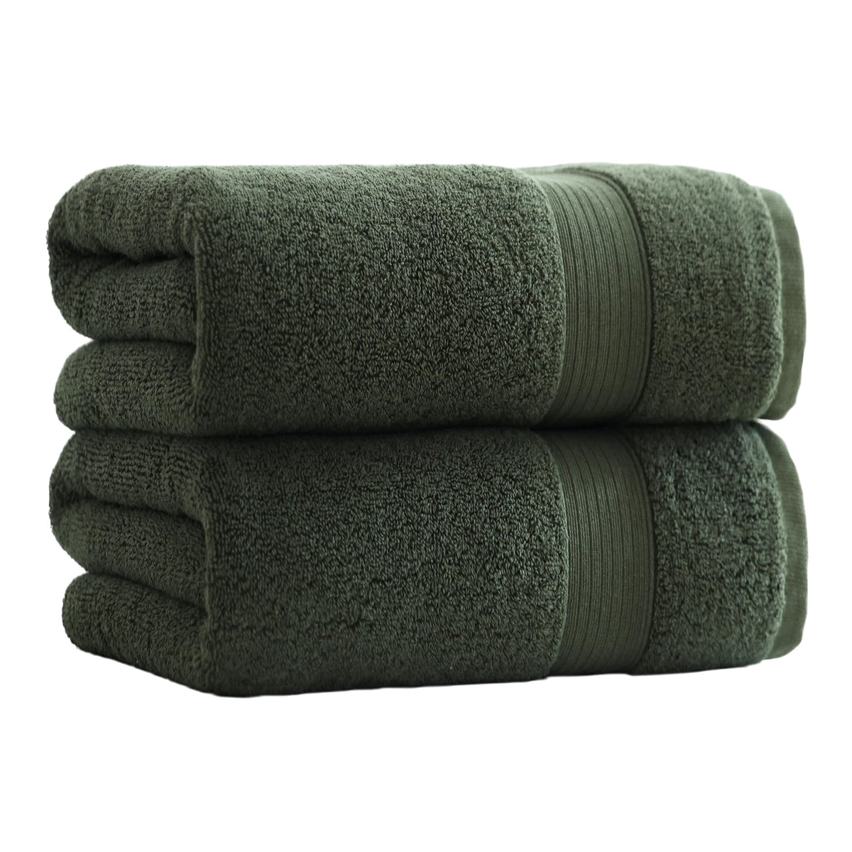 27x55 Bath Towels Set 100 Percent Cotton 650GSM Luxury Super Soft Absorbent Bathroom Towels (Olive Green, Pack of 6)